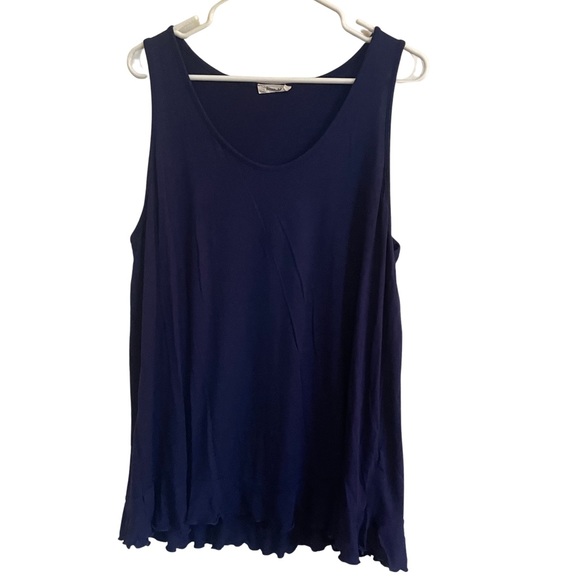 Navy Ruffle Hem Maternity Tank Top from Pink Blush - Size XL - Picture 3 of 7